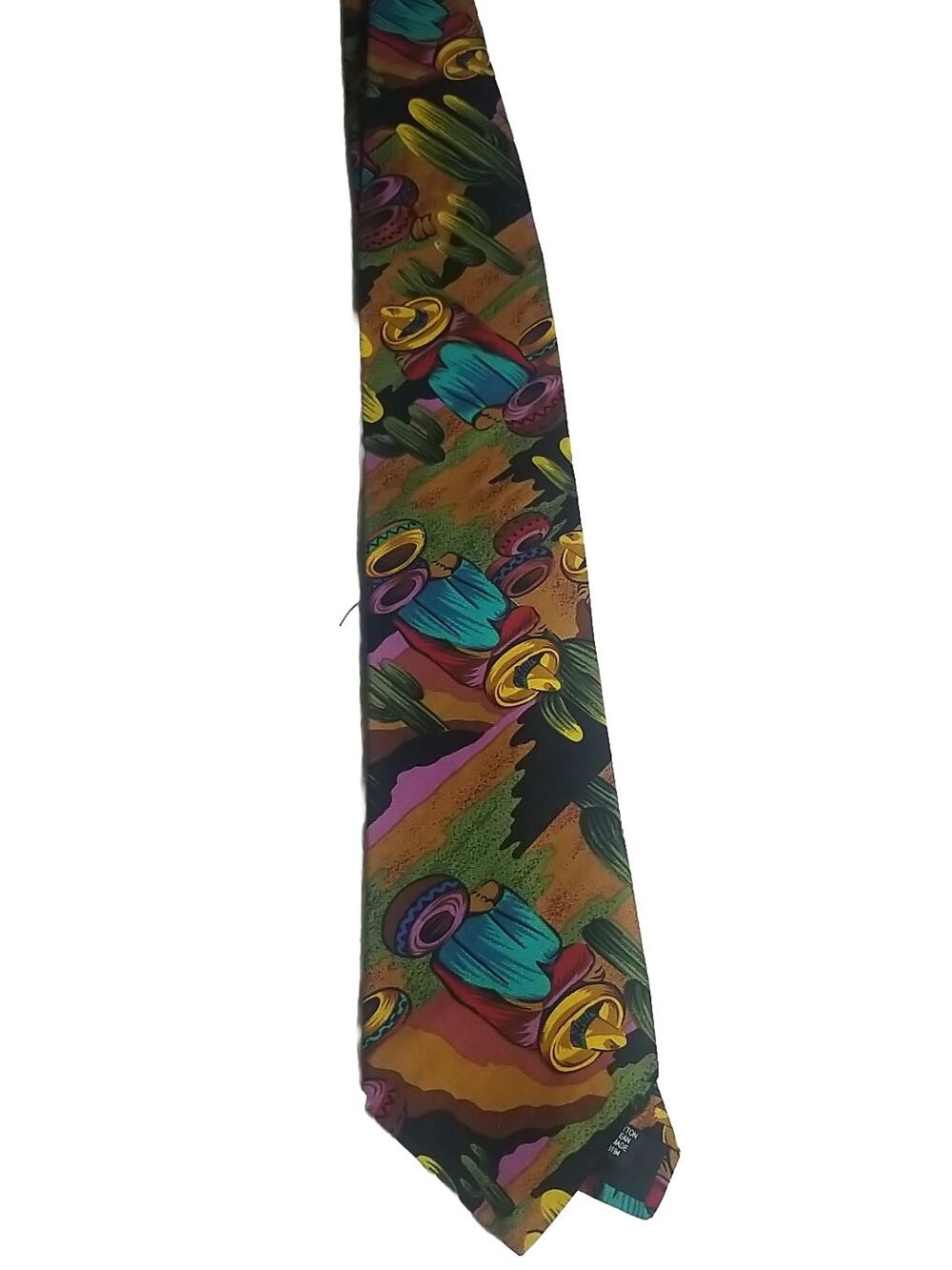 Vintage D'em Crazy Mexican Desert Cactus Neck Tie Necktie